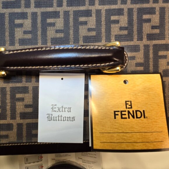 Rare Fendi Vintage Zucca Pattern Canvas Leather Jewelry Box/Handbag - Picture 12 of 16